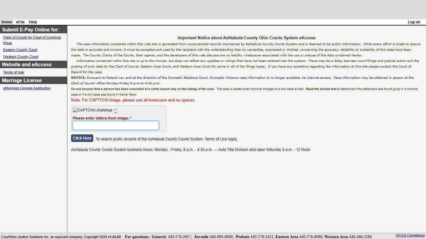 Welcome Page - Ashtabula County Production