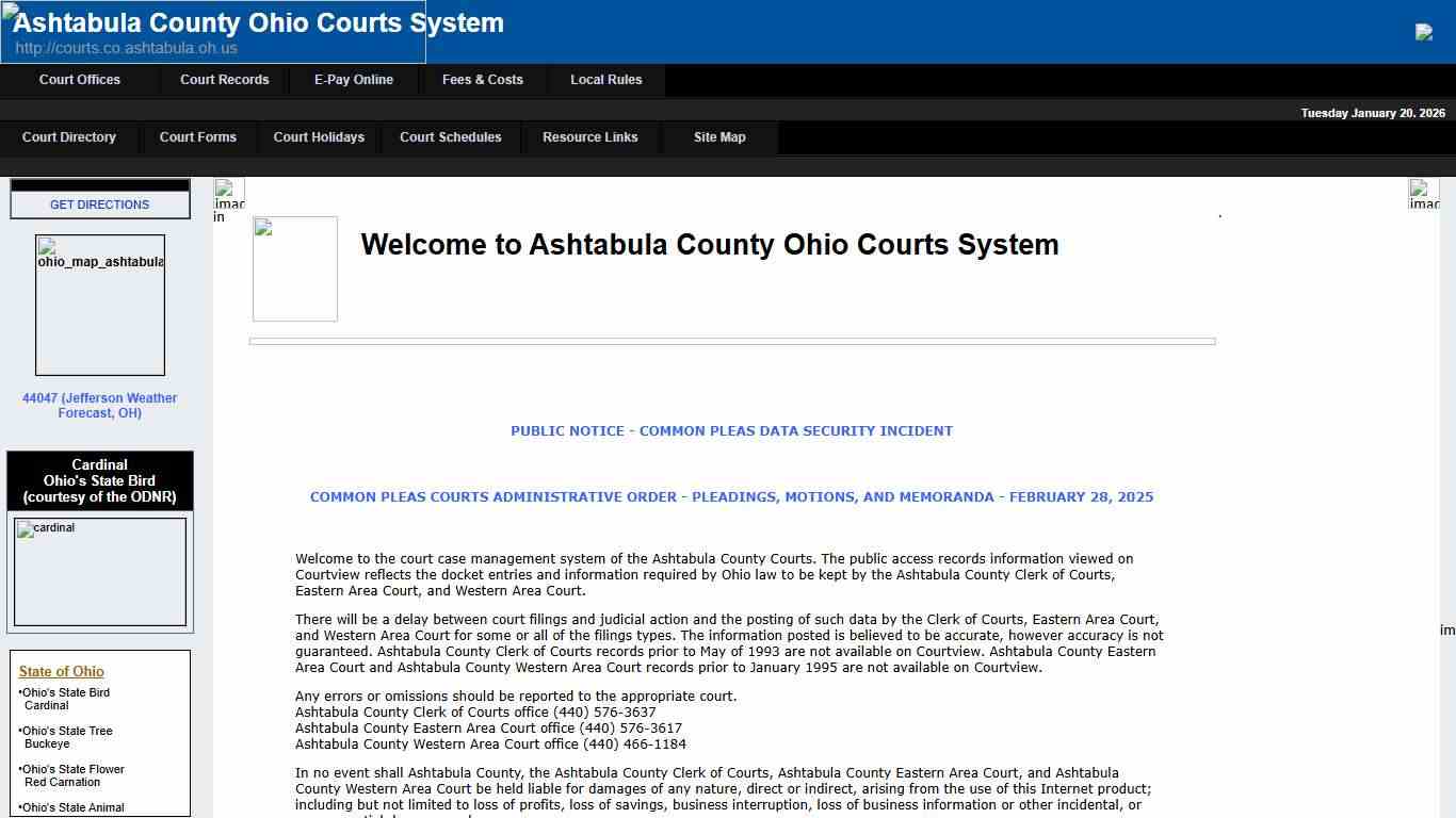 Ashtabula County Courts System - Ohio