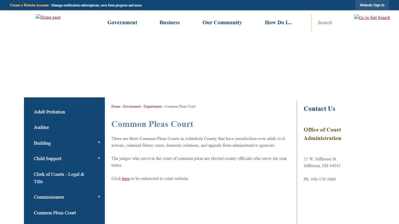Common Pleas Court | Ashtabula County, OH - Official Website