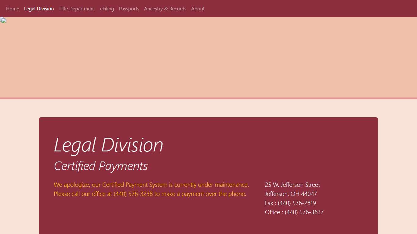 Ashtabula County Clerk of Courts - Legal Division